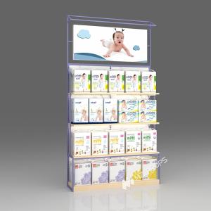 Wholesale M2-B2-A Supermarket Baby Goods Section Display Cabinet with Neutral Light LED Strips and Soft Film Light Box from china suppliers