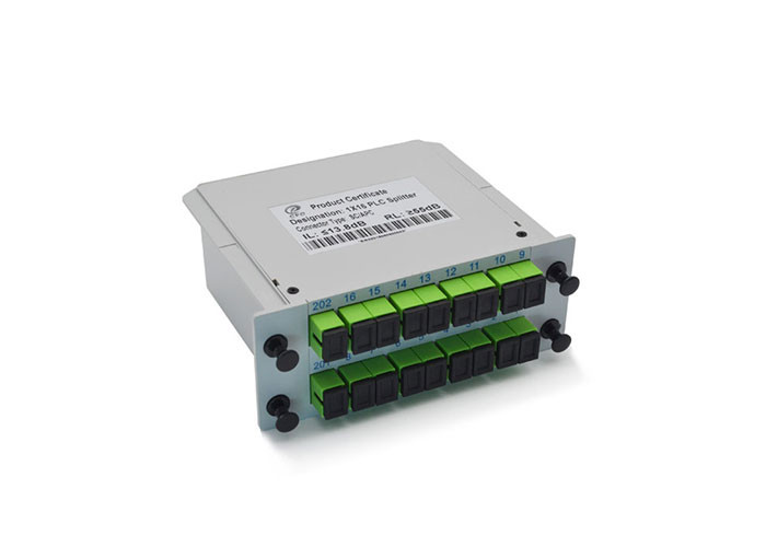 Low PDL 1650nm Fiber Optic PLC Splitter 1x16 1X32 Modular Design