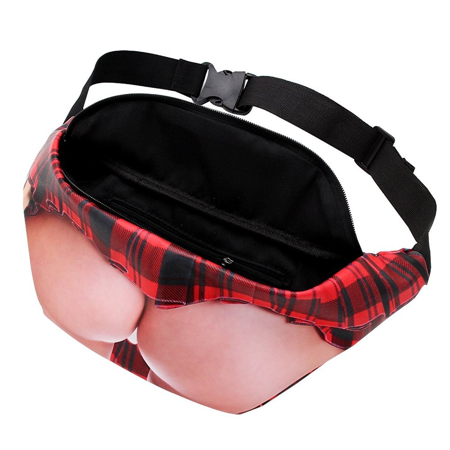 Customized Pattern Novelty Fun Men Women PU Dad Bag Dad Bod Waist Bags Beer Fat Hairy Belly Fanny Pack