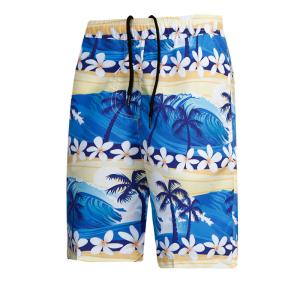 Wholesale Fast Drying Sea Waves Pattern Men'S Blue XXL SUP Board Shorts from china suppliers