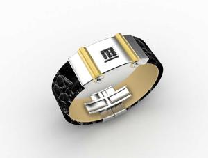 Wholesale Top Quality Europe Fashion Stainless Steel Genuine Leather Silicone Bangle Bracelet ADB205 from china suppliers