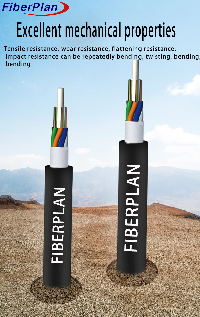 Non Armored Fiber Optic Cable 4 To 24 Core GYFTY With Kevlar Yarn