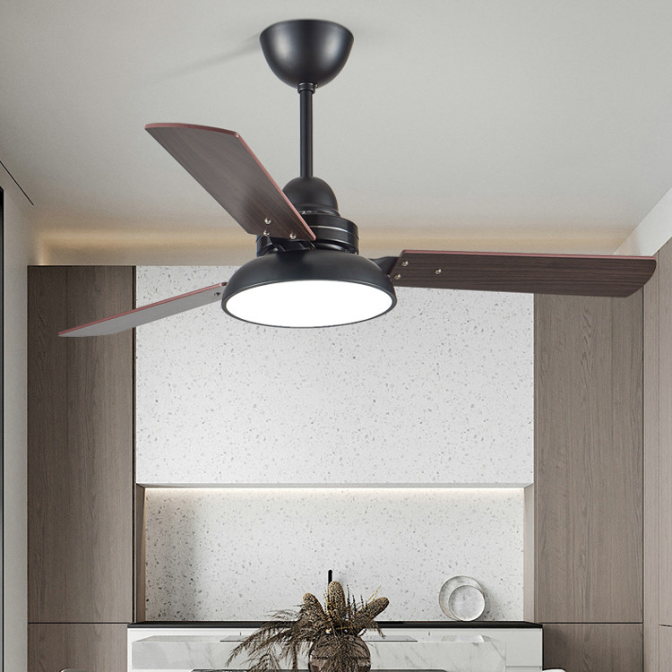 48'' Wood Blade Black White Green Grey Body Fan with Light