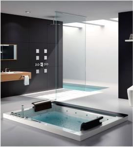 Wholesale Hydrotherapy Jacuzzi Drop In Whirlpool Tub Jetted Two Person 1.9M from china suppliers