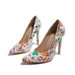 BS159 Women'S Shoes Fashion High Heels Shallow Mouth Pointed Candy Color Thin