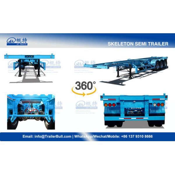 1 Axle Gooseneck 40 Feet Skeleton Semi Trailer For Cargo Container Transport 0