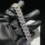 Iced Miami Moissanite Cuban Link Chain Bracelet 925 Silver Vvs For Jewelry