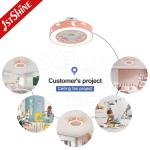 Children'S Theme Flush Mount LED Ceiling Fan , Pink Ceiling Fan With DC Motor