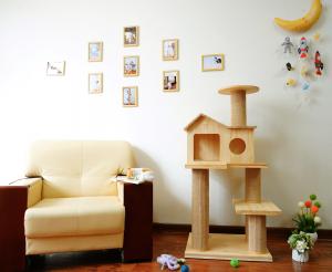 Wholesale L Size Cat Scratch House Tower Condo Sisal Rope Wrapped Wooden Cat Bed 60*50*125.5cm from china suppliers
