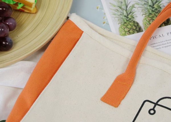 Polyester Cotton Custom Recycled Tote Bags 12 OZ Splicing Design Durable