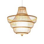 Bedroom Living Room Flush Mount LED Ceiling Fan / Rattan Ceiling Fan With Light