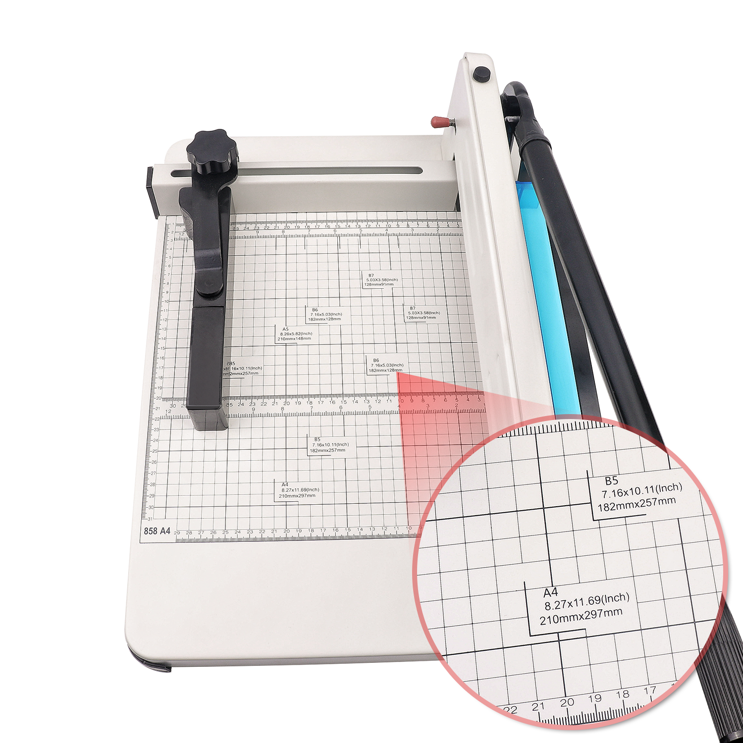 300mm Max. Workable Width White A4 Manual Heavy Duty Paper Cutter for Office Needs