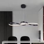 Apartment Kitchen Island Mininalist 50W Twist Pendant Light Chandelier Black