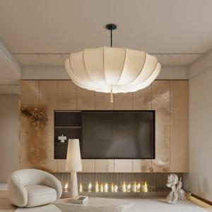 Wholesale French Cream Bedroom Chandelier Japanese Style Living Room Dining Room Fabric Villa Wabi Sabi lamp(WH-AP-593) from china suppliers