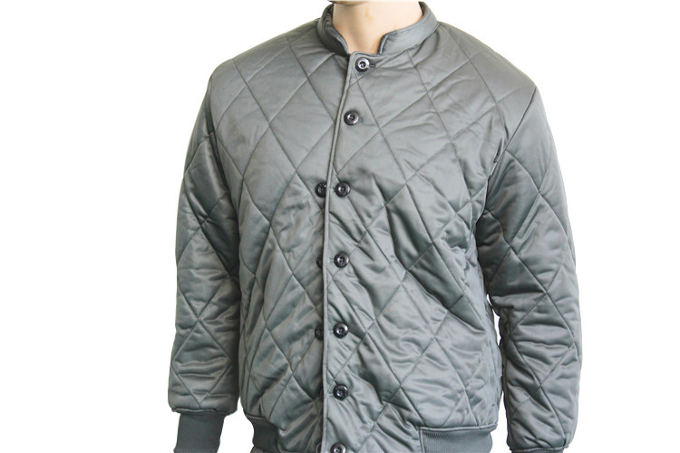 Winter Men Quilted Military Jacket Liner with Cotton Filling Front Button Closure