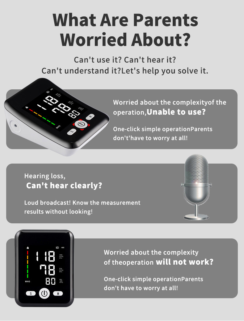 Home Medical Sphygmomanometer With Smart Display Simultaneous Detection Of Heart Rate