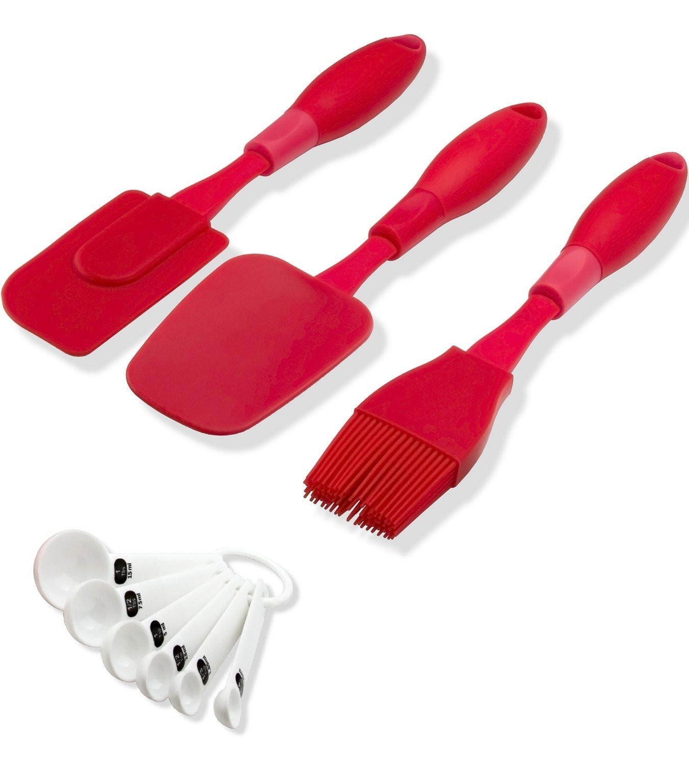 Silicone Baking Molds Pans and Utensils Kitchen | Silicone Cake Brownie Loaf Muffin Mold 2 Spatulas Brush 6 Measuring