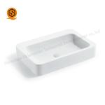 Matte Finish Bathroom Basin Sink Non Porous Acrylic Solid Surface 540mm Length