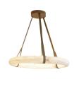 Luxury Leather Chandelier Marble Circle Kitchen Living Room Creative Art