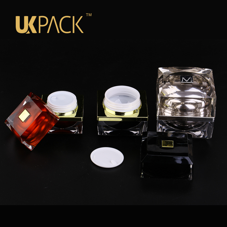 UKPACK 15ml 30ml 50ml double-wall design Square cream custom ceramic jar
