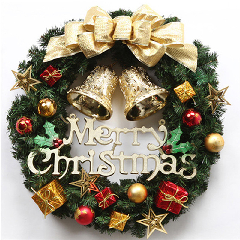 Christmas Wreath 30cm Front Door Wreath Decoration Door Hanging Green Wreath