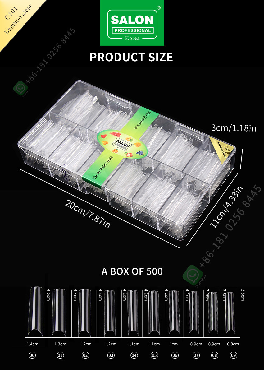 Professional Long Square Full Cover False Nail Tips For Salon Level Nail Art Enhancement