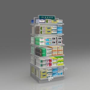 Wholesale JYaS-YZ-03 Eco-friendly Medicine Display Area Cabinet with White Over-oiled Board and Aluminum Price Tag Slot from china suppliers