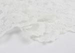3D Polyester White Embroidered Lace Fabric , Wedding Dress / Wedding Gown Lace