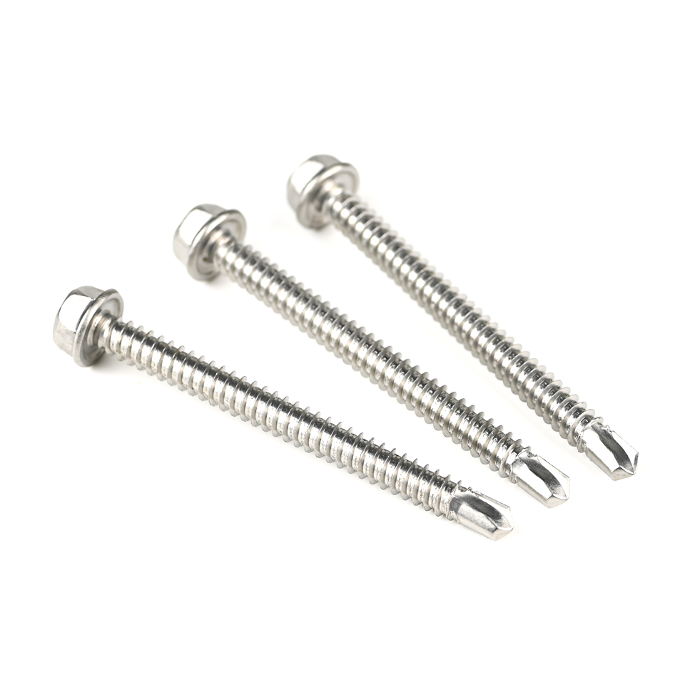 Firm Zinc Steel Hex Washer Head Phillips 70mm Metric Self Drilling Screw For Window