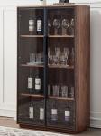 Metal Frame 4 Shelf Hotel Room Cabinet 150cm Height With Glass Door