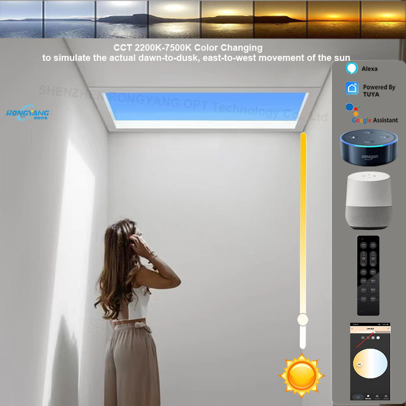 CRI 90 50W Artificial Skylight Panels , 2700K-6500K Fake Sunshine Light