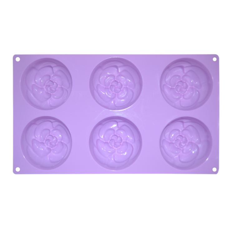 Anti Tear Handmade Silicone Soap Mold 6 Cavities Flowers Shape For Cake Decoration