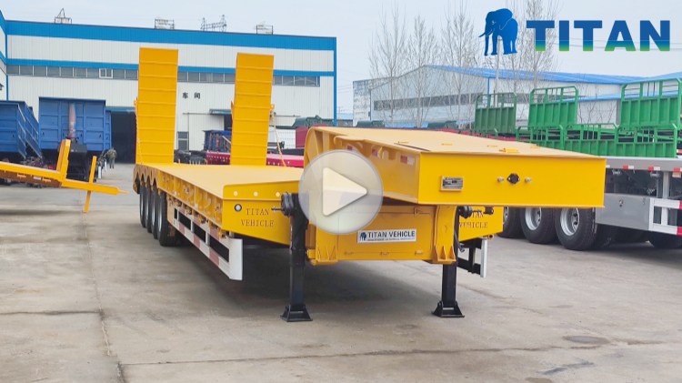 TITAN 4 Axle 100 Tons Hydraulic Semi Lowbed Trailer for Sale
