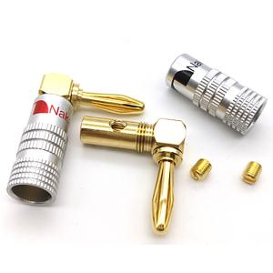 Wholesale Dia 4mm Male Nakamichi Banana Plugs 90 Degree 24K Multipurpose from china suppliers