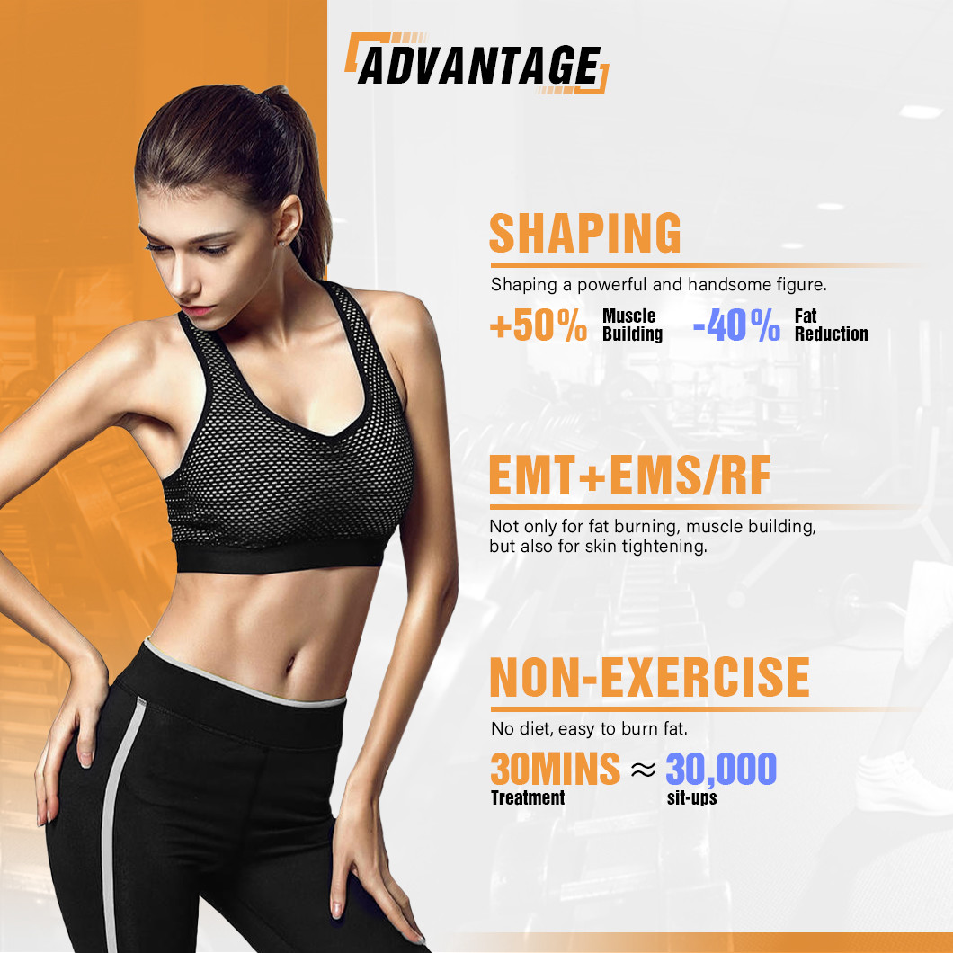 Powerful 4 Handle Ems Body Sculpting / Air Cooling Big Power Cooling System for Fat Reduction