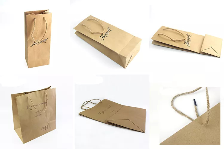 OEM 20x25x10cm Personalized Paper Garment Bags With Satin Ribbon
