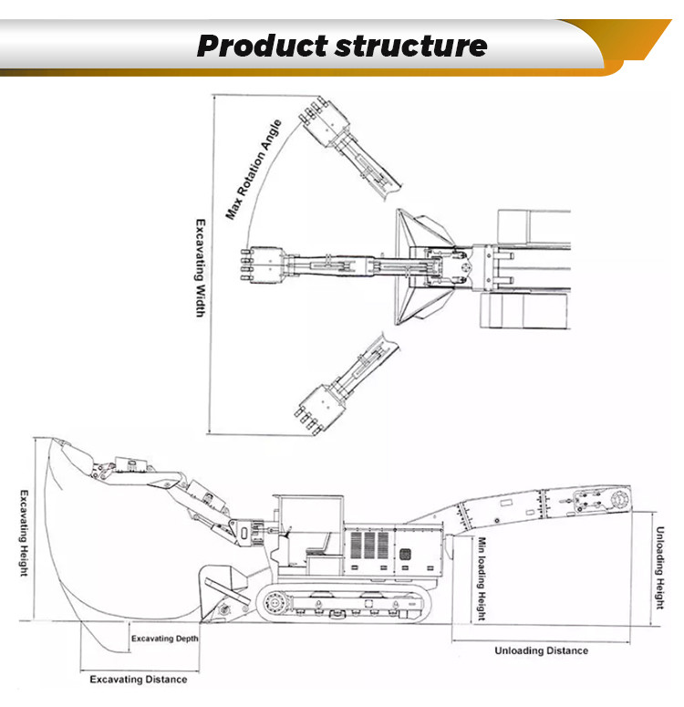 2km Speed Tunnel Crawler Mucking Loader Machine Energy Efficiency