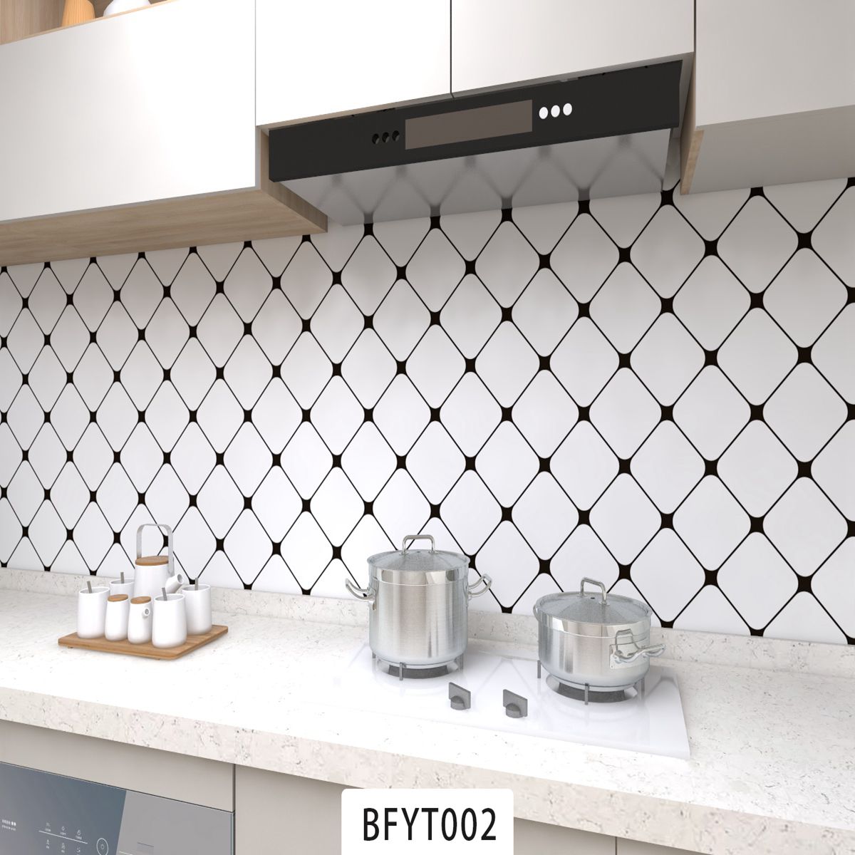 Easy to Install 3D Tile Sticker Self-Adhesive PVC Backsplash Wallpaper for Kitchen and Bathroom