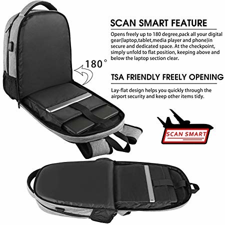 Black Business Laptop Backpack School Bag Spacious Packing For Notebook
