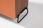 Metal Legs Wooden Dining Room Furniture Modern Sideboard With 2 leather Door