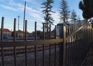 Wholesale Steel Tubular Fencing 2.1m x 2.4m Rail 45mm*45mm Spacing 100mm Upright 30mm*30mm Picket Fence Panels from china suppliers