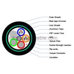 Stranded Loose Tube Hybrid Fiber Optic Cable GDTA53 Double Armored Composite