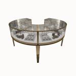 Round Curved Jewelry Display Cabinet Oval jewellery glass counter Custom