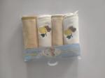 Stock item: 4pk 25cms * 25cms baby washcloths, baby cotton face cloths in stock,