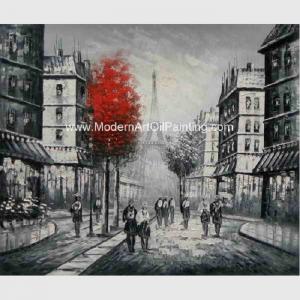 Wholesale Paris Painting Black And White , Impression Palette Knife Landscape Painting from china suppliers