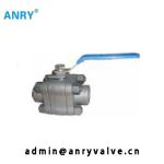 3 Pieces Fire Safe Ball Valve Forged Steel A105 F304 F316 LF2 Body Class150 300