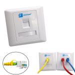 Wall Mount RJ45 Socket Single Port Keystone Faceplate 86*86mm