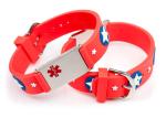 Eco Friendly Silicone Medical ID Bracelets Band Size 235*18mm AZO Free / Low