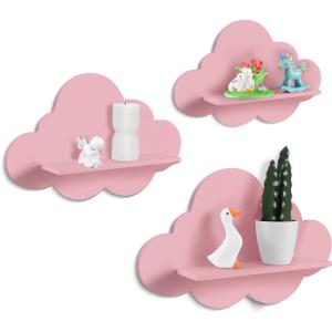 Wholesale Wavy Floating Wooden Shelves Cute Cloud Shelves Daisy Flower Plant Wall Shelf Kawaii Danish Room Decor from china suppliers