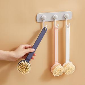 Wholesale Kitchen Dishwashing Pot Wash Frying Pan Rough Prevention Cleaning Brush with Handle from china suppliers